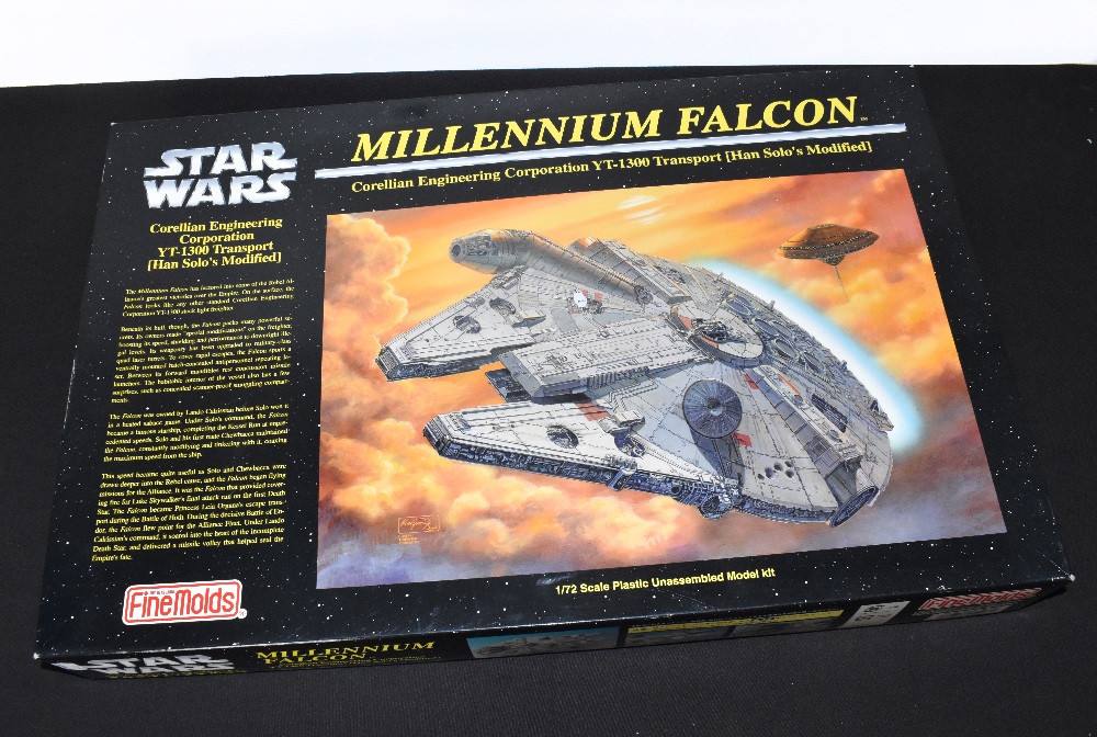 FINEMOLD; a boxed 1/72 scale plastic unassembled model kit Millennium Falcon from the Star Wars