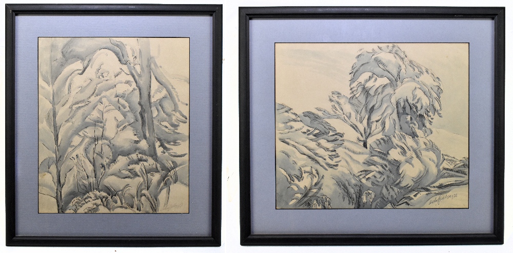 ARTHUR CYRIL HILTON (1897-1960); pair of watercolours, landscape scenes, signed, approx. 35 x