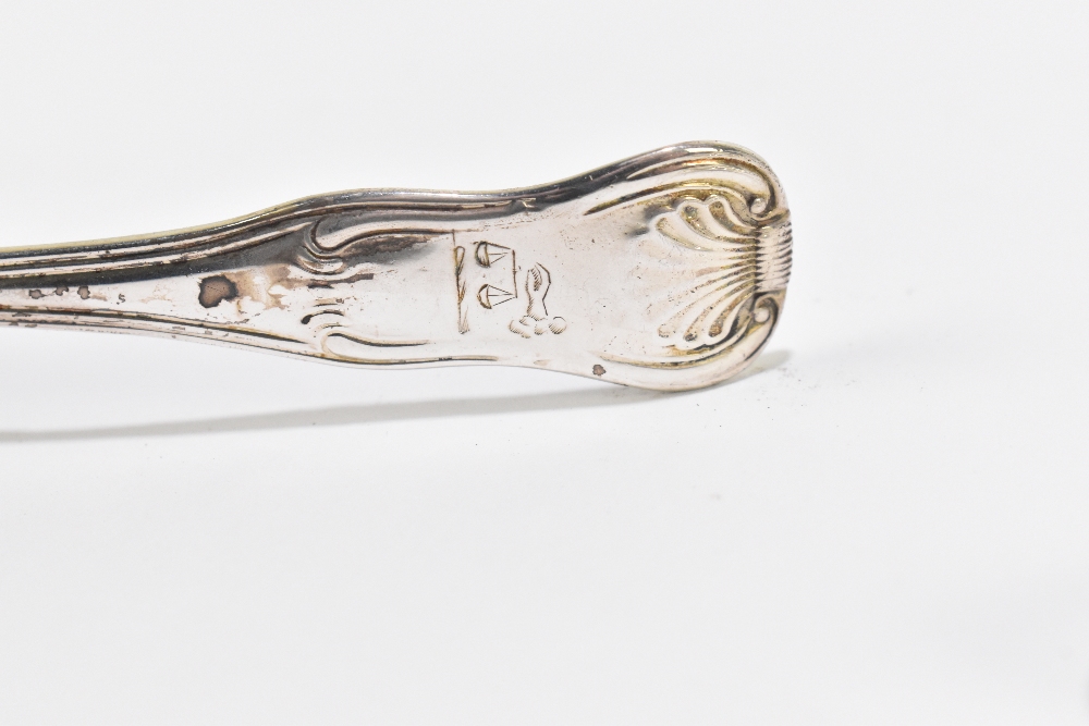 WILLIAM (II) CHARLES & HENRY ELEY; four George III hallmarked silver mustard spoons decorated in the - Image 2 of 3