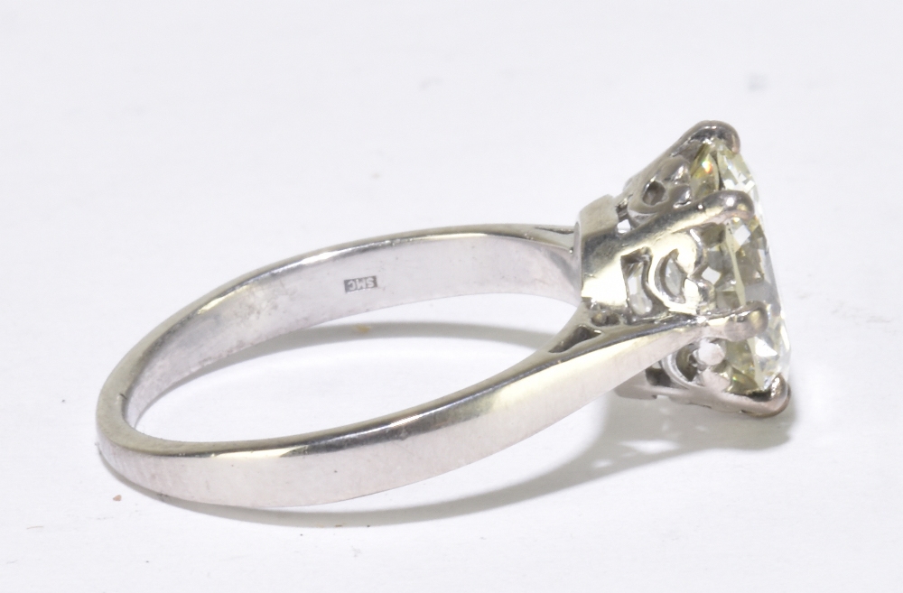 An 18ct white gold diamond solitaire ring, the eight claw set round brilliant cut stone weighing - Image 3 of 4