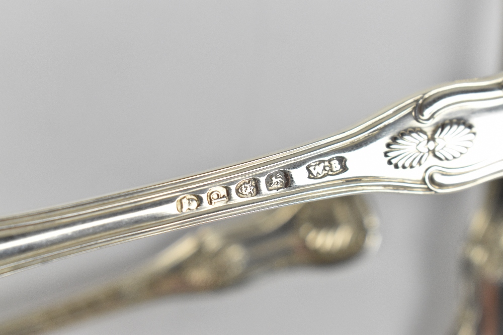 WILLIAM BATEMAN; a set of six George III hallmarked silver Kings pattern dessert spoons, London - Image 3 of 3