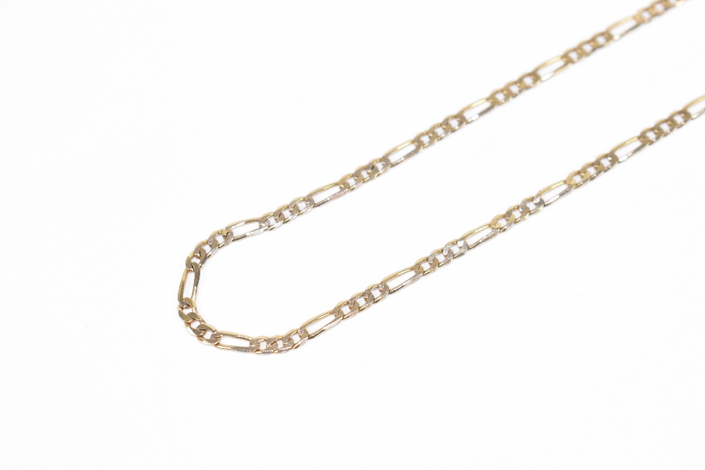 A 9ct yellow gold fetter and curb chain with lobster clasp, length 48cm, approx 5g.Additional - Image 2 of 2