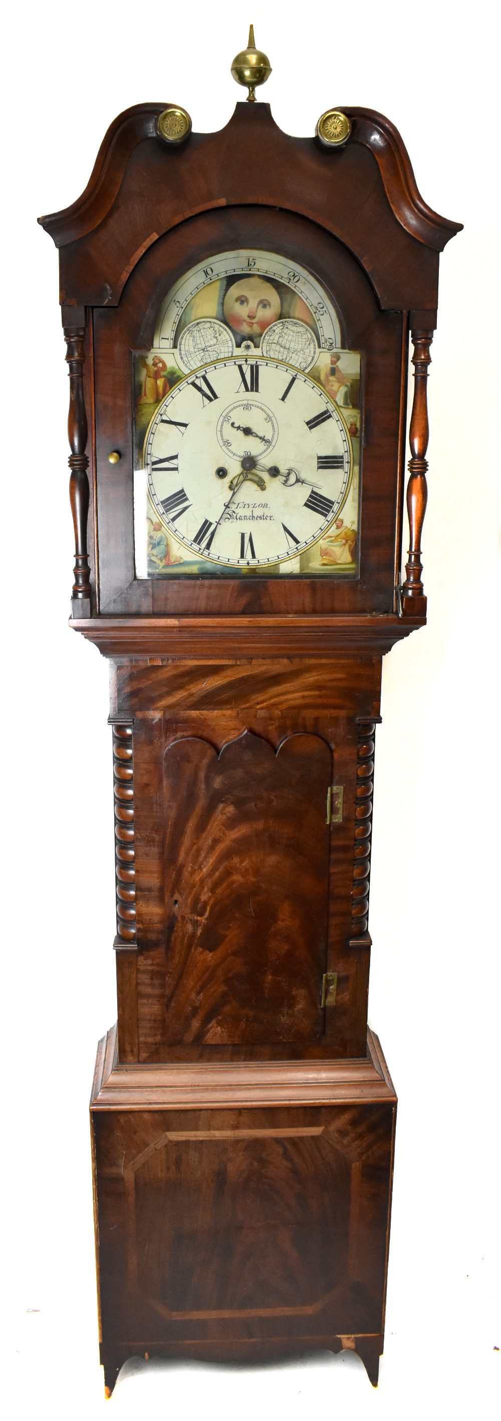 T. TAYLOR OF MANCHESTER; an early Victorian mahogany eight day longcase clock, the painted dial with