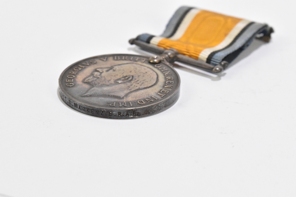 A WWI British War Medal to 1785 F/Cadet S. Mackenzie R.A.F, with a 1911 coronation medallion and a - Image 4 of 4