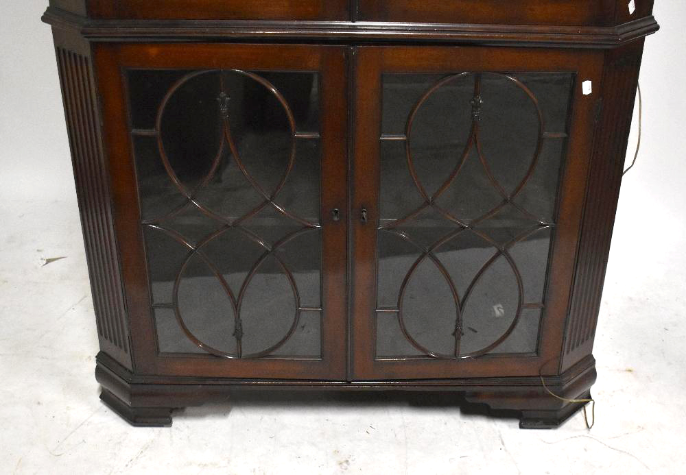 A George III mahogany freestanding corner cabinet, with moulded cornice above two pairs of - Image 2 of 6