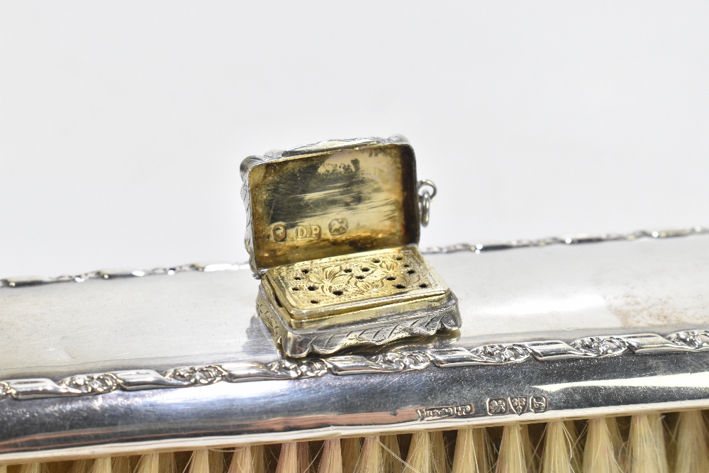 DAVID PETTIFER; a small Victorian hallmarked silver vinaigrette, Birmingham 1856, 2.5 x 1.5cm, and a - Image 2 of 2