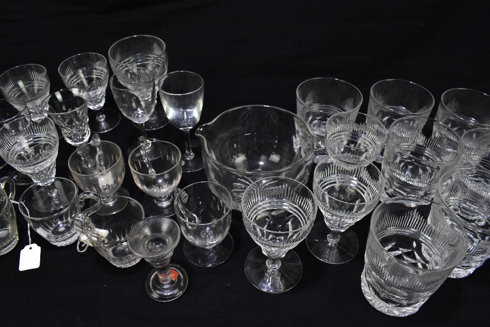 An Edwardian twenty-three piece part suite of drinking glasses, with other 19th century and later - Image 4 of 4