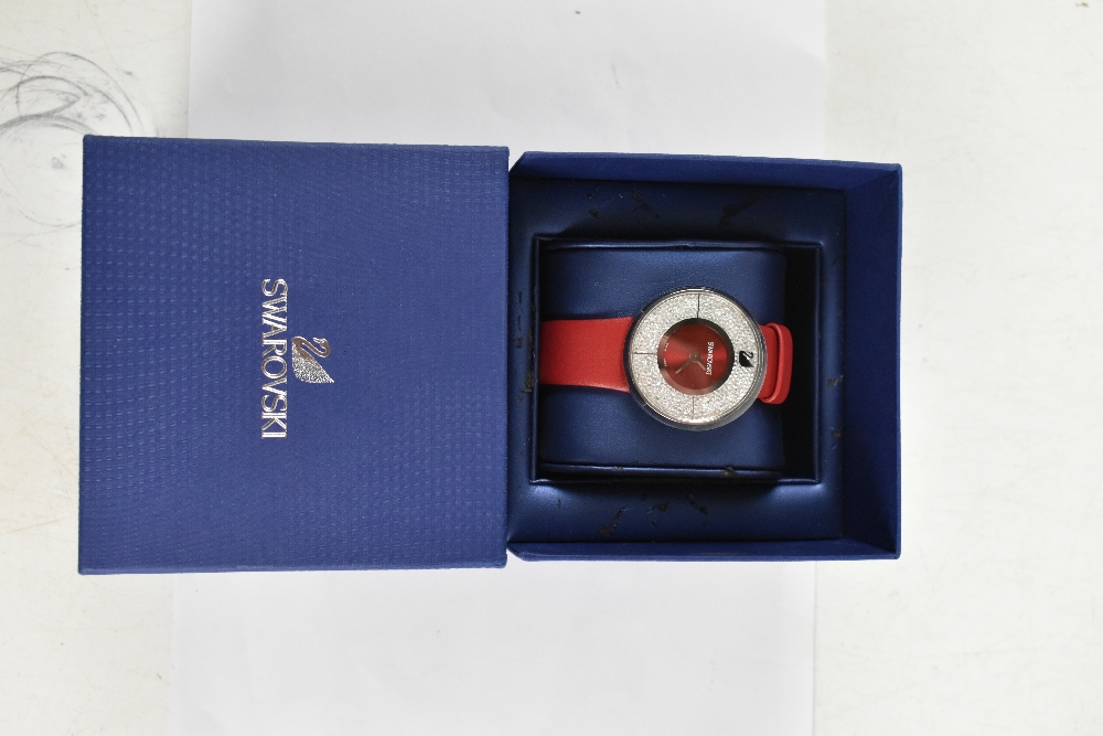 SWAROVSKI; a lady's dress watch with silver tone stainless steel case and embellished with - Image 2 of 2