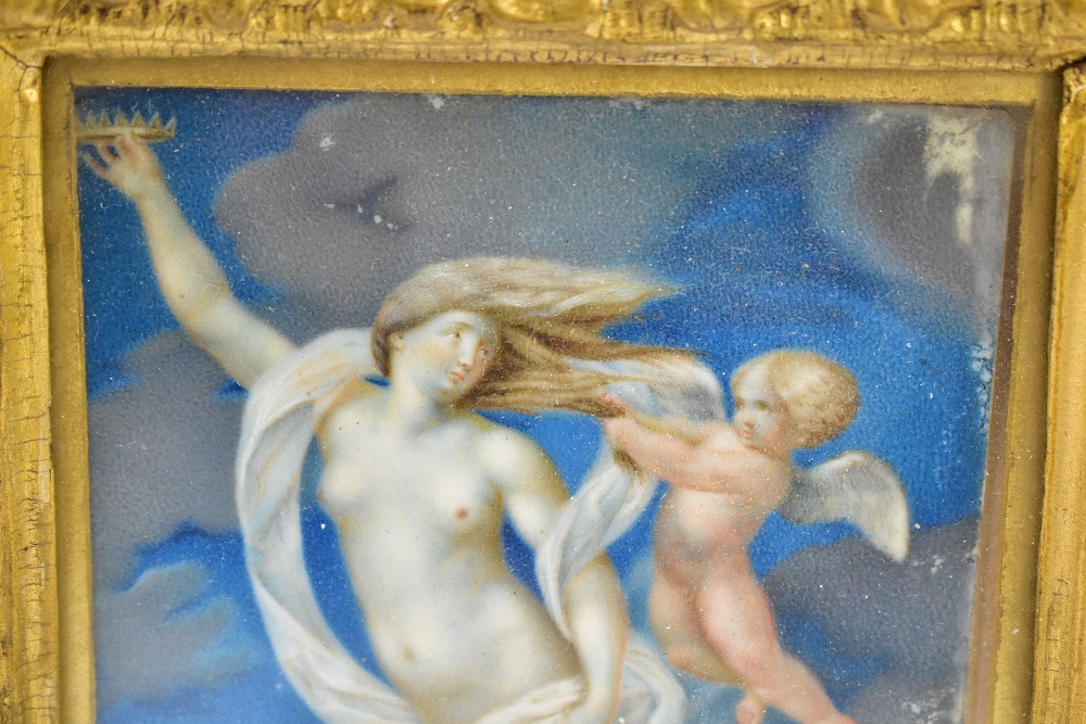 ENGLISH SCHOOL - 19TH CENTURY, pair of watercolours on ivory, Mercury and Venus and Cupid, 13cm x - Image 4 of 6