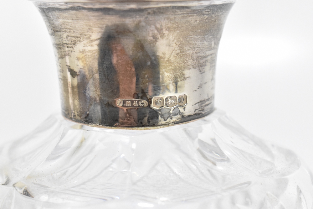 A George V hallmarked silver mounted cut glass decanter and stopper, with Compton & Royton Golf Club - Image 3 of 3