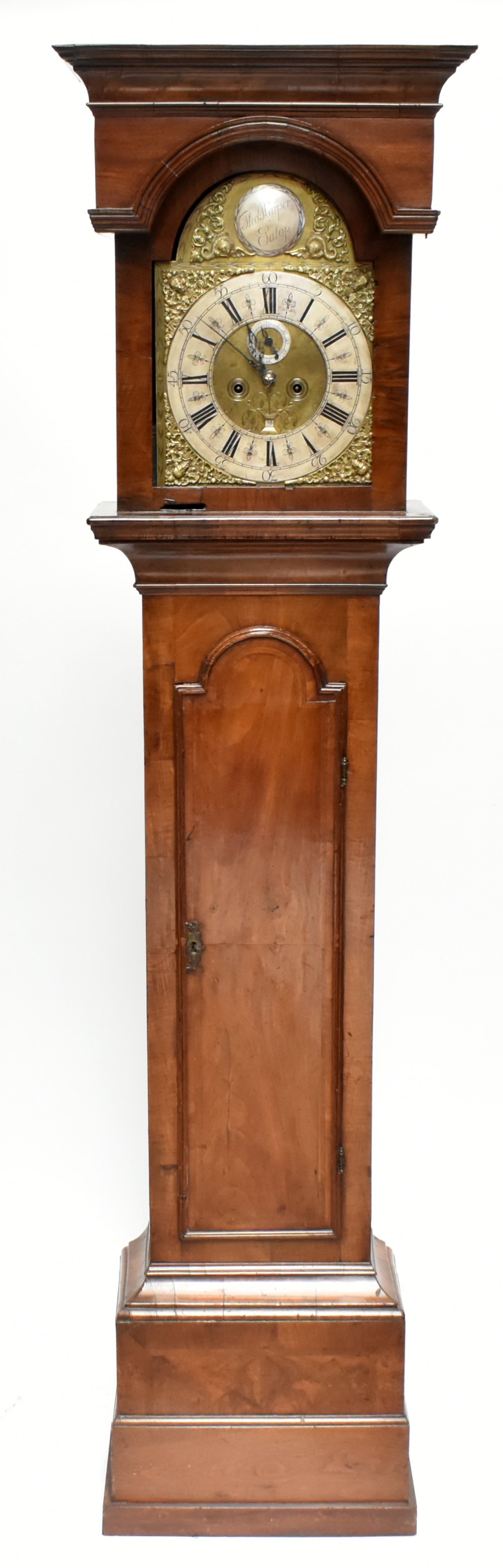 THOMAS HARPER SALOP; an 18th century eight day longcase clock, the brass face with applied