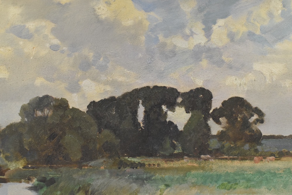 ATTRIBUTED TO HARRY WATSON (1871-1936); oil on panel, landscape with trees, unsigned, 28 x 38cm, - Image 3 of 5