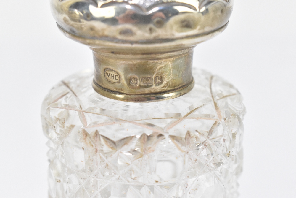 CARRINGTON & CO; a pair of Edwardian hallmarked silver mounted cut glass scent bottles and stoppers, - Image 3 of 4