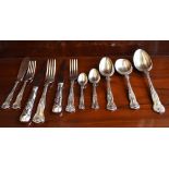 A comprehensive suite of contemporary silver plated and stainless steel cutlery comprising fifteen