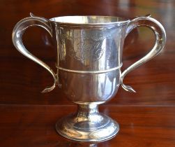 JOHN LANGLANDS I & JOHN ROBERTSON I; a large George III provincial silver twin handled cup with