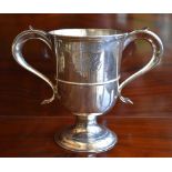 JOHN LANGLANDS I & JOHN ROBERTSON I; a large George III provincial silver twin handled cup with