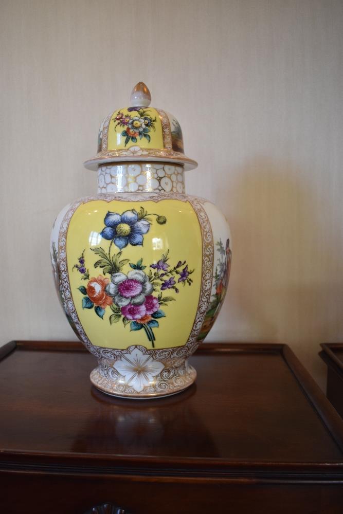 A pair of Augustus Rex late 19th century porcelain globular jars and covers, each lid and body - Image 5 of 10