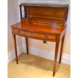 An Edwardian satinwood line inlaid and rosewood crossbanded lady's desk, the raised superstructure