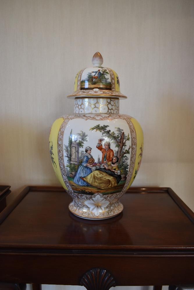 A pair of Augustus Rex late 19th century porcelain globular jars and covers, each lid and body - Image 7 of 10