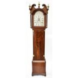 A Scottish George III mahogany longcase clock of diminutive proportions, the broken swan neck