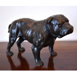 CHARLES (CHAS) CURRY (English, fl. late 19th century); a bronze figure of a bulldog standing four