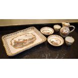 A 19th century Vienna Porcelain rounded rectangular porcelain tray with reticulated gallery and