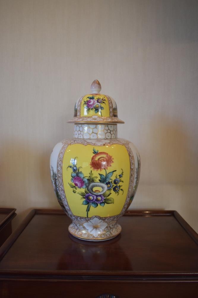 A pair of Augustus Rex late 19th century porcelain globular jars and covers, each lid and body - Image 10 of 10