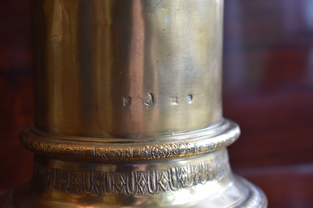 An unusual large Elizabethan style salt with gilt decoration throughout, pierced upper section, - Image 2 of 4