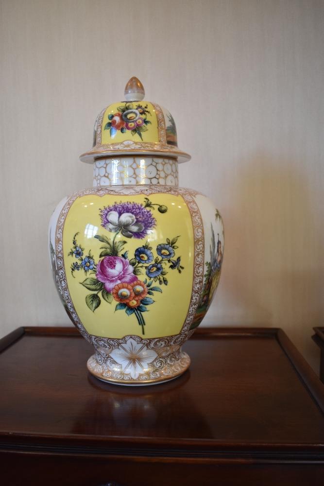 A pair of Augustus Rex late 19th century porcelain globular jars and covers, each lid and body - Image 3 of 10