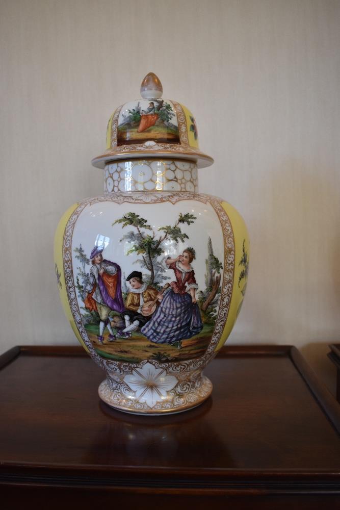 A pair of Augustus Rex late 19th century porcelain globular jars and covers, each lid and body - Image 2 of 10