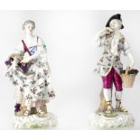 DRESDEN; a pair of 19th century figures depicting a couple,