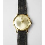 CYMA; a gentlemen's vintage 9ct gold wristwatch,