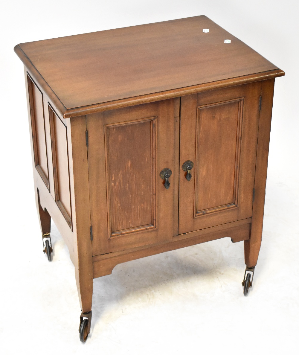 A mid/late 20th century mahogany record cabinet,