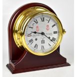 SEWELLS OF LIVERPOOL; a contemporary brass cased porthole clock,