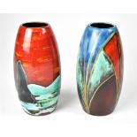 ANITA HARRIS ART POTTERY; two non-matching baluster vases, one 'Stonehenge' pattern,