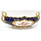 ROYAL CROWN DERBY: a large twin-handled oval bowl,
