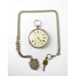 J PRESTON & CO, BOLTON; a Victorian hallmarked silver open face key wind pocket watch,