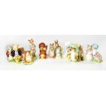 BESWICK; fourteen Beatrix Potter figures, each with gold back stamp to include 'Ribby',