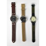 Three boxed military-style quartz wristwatches to include an Atlas Collections example with