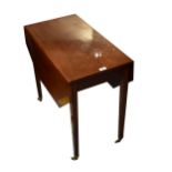 A 19th century and later mahogany Pembroke table with cutlery drawer,
