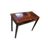 An early 20th century mahogany fold-over tea table with single frieze drawer,