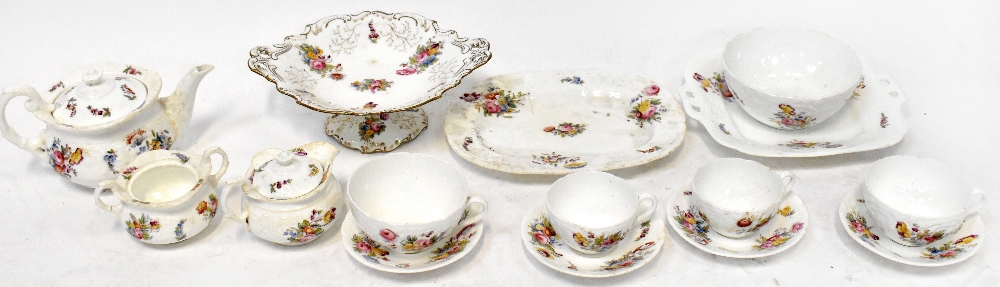 A c1900 Coalport part tea/dinner service with typical hand-painted floral decoration on white - Image 3 of 3