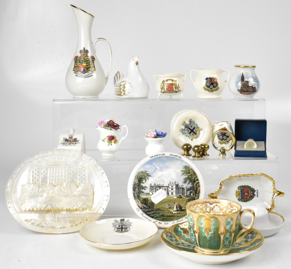 A group of mixed ceramics to include a 19th century Davenport cabinet cup and saucer,