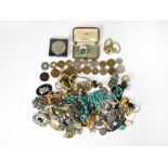 Various mixed antique, vintage and modern costume jewellery to include agate brooches,