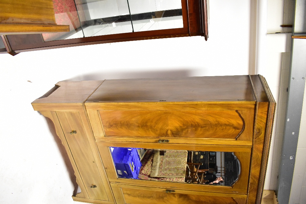 An Edwardian four-piece bedroom suite comprising a swing mirror back dressing table with serpentine - Image 2 of 2