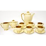CARLTON WARE; an early/mid-20th century coffee set in pale buttermilk,