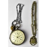A 19th century Continental 935 grade silver chronograph open face pocket watch,