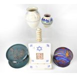 POOLE; a group of eleven ceramics to include three 'The Matzo' plates, length 18.