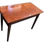 An early 20th century mahogany side table, rectangular top above simple frieze,