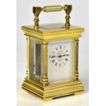 A small French brass carriage clock,